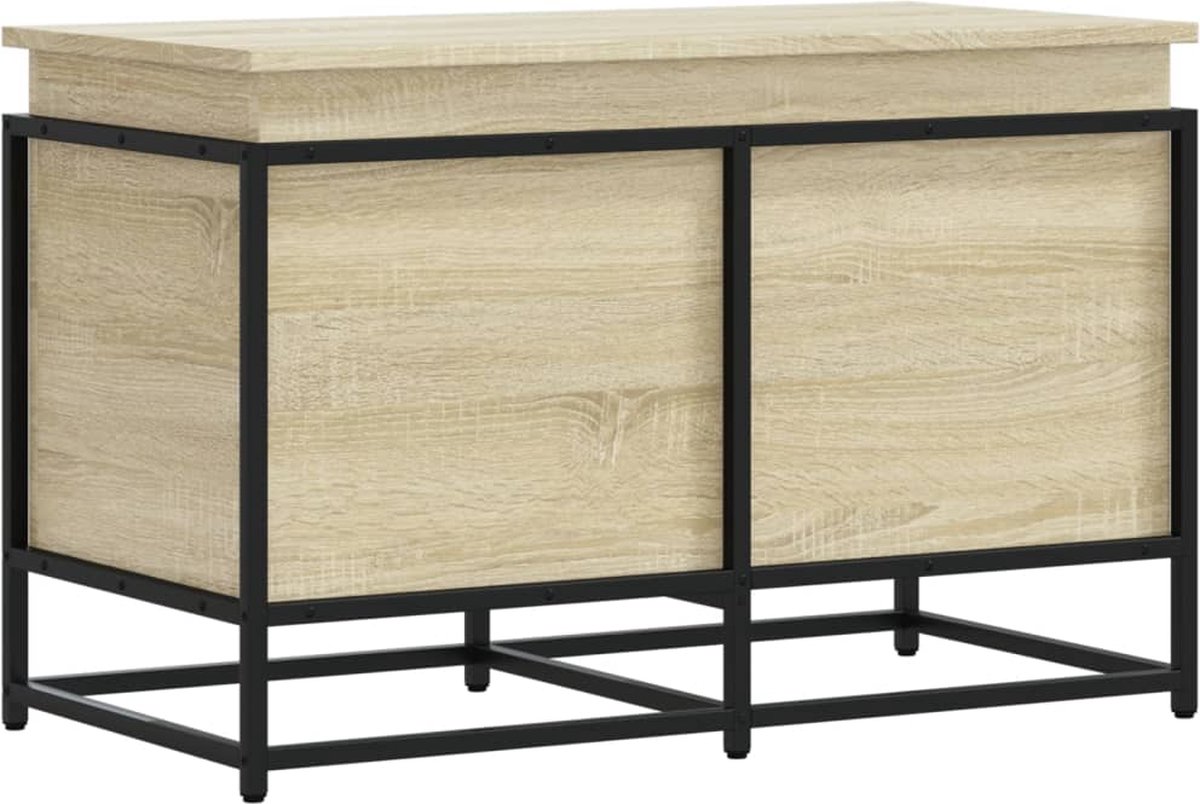 vidaXL - Opbergbox - met - deksel - 80x40x51,5 - cm - bewerkt - hout - sonoma - eiken
