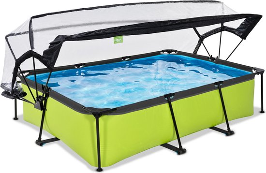 EXIT Lime zwembad 300x200x65cm met filterpomp en overkapping - groen