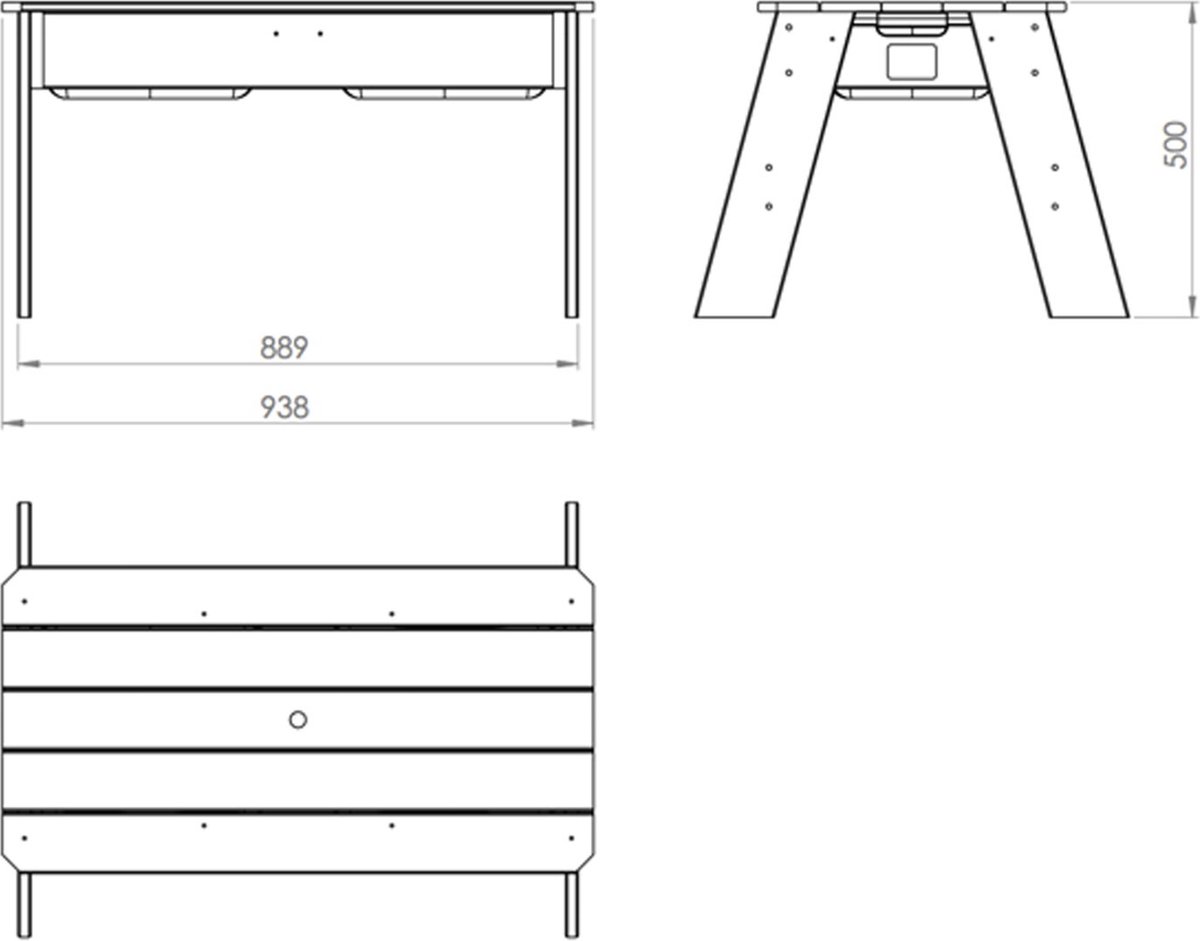 EXIT Aksent zand- en watertafel met parasol en tuingereedschap