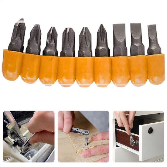 Bitset - 9 stuks 25mm Chroom-Vanadium Bits - Schroevendraaier Bitset - Professionele Bitset - Ratchet Bitset - 9 Delige Bitset - Gereedschapset - Schroevendraaierset - Voor De Professional & Hobbyist - Lange Levensduur
