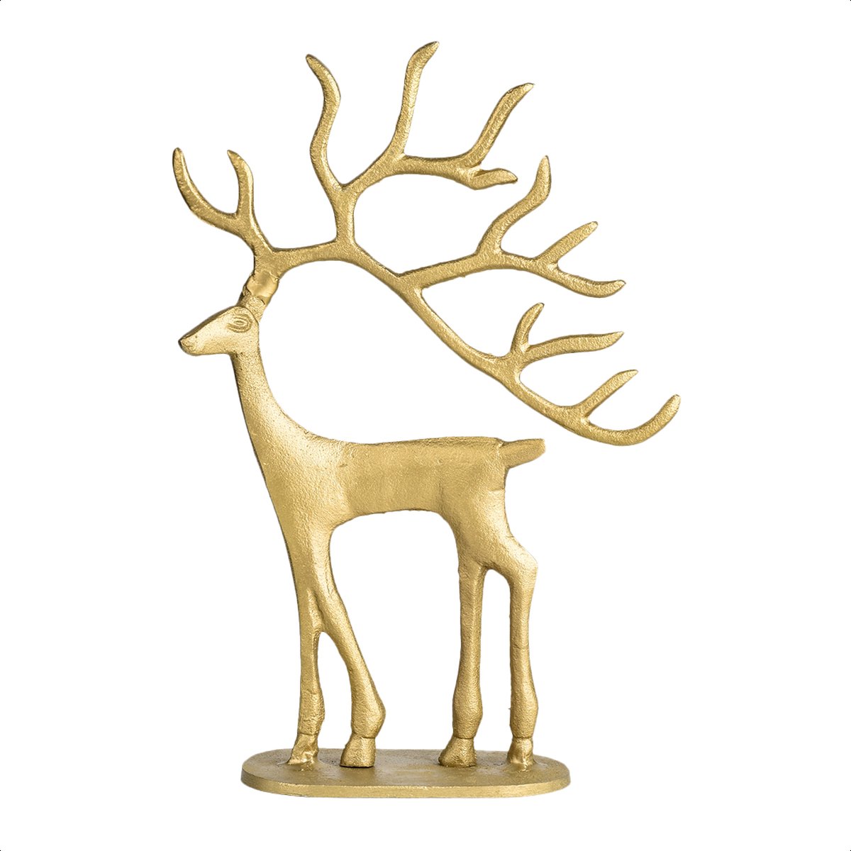 2 Figurines De Renne Dorées En Résine – Déco De Noël Style Nordique Pour Cheminée, Bureau, Salon - 10
