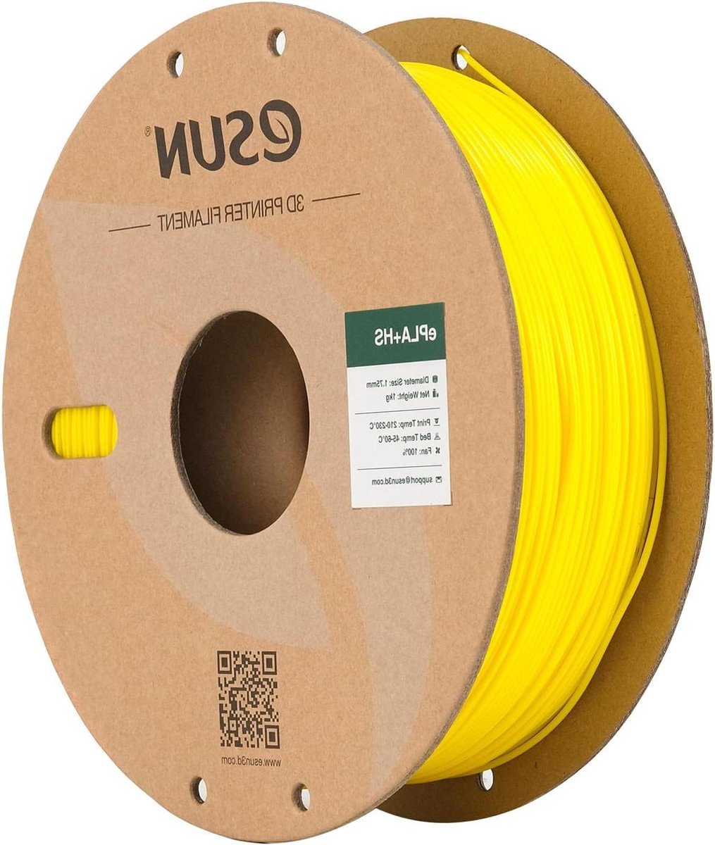 PLA+ Filament 1.75mm Dimensionale Nauwkeurigheid +/- 0.03mm 1KG Spool (2.2 LBS) Speedy Hoge Snelheid Printers Geel 1.75