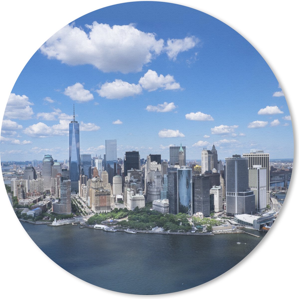 Muismat rond 30x30 cm - Mousepad New York - Manhattan - Skyline - Ronde muismatten