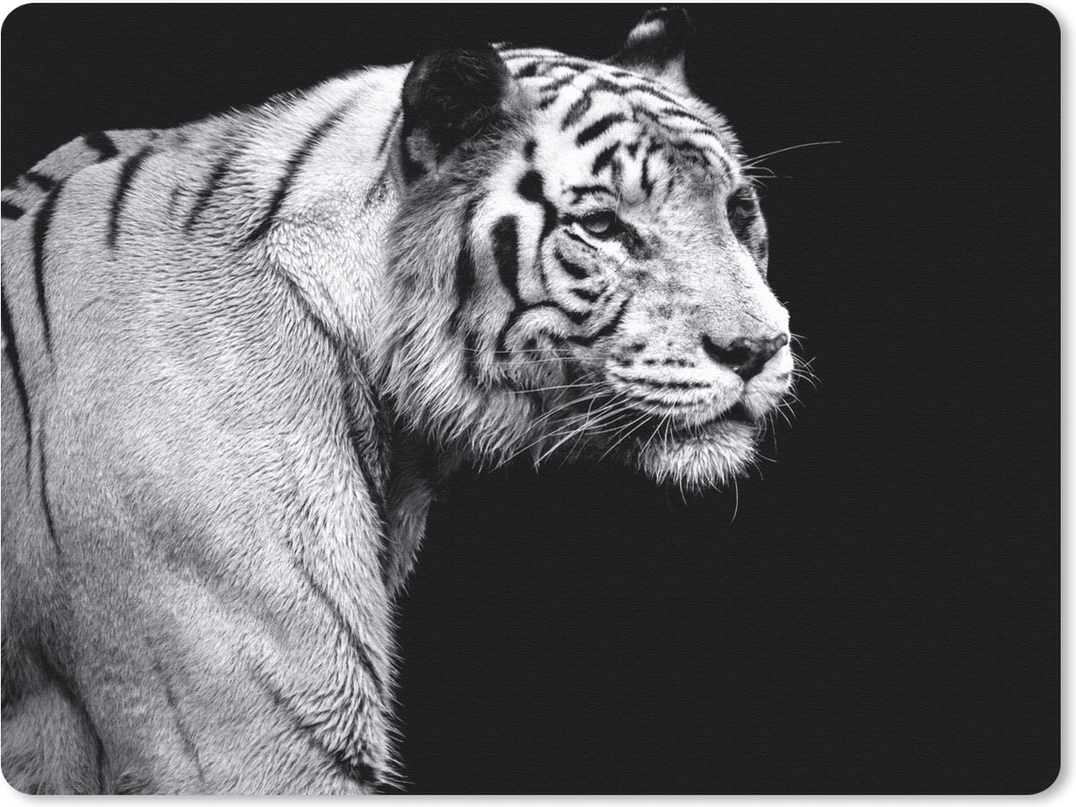Muismat 23x19 cm - Mousepad Tijger - Wilde dieren - Licht - Muismatten