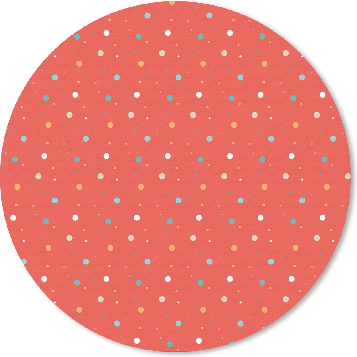 Muismat rond 30x30 cm - Mousepad Stippen - Rood - Patronen - Ronde muismatten