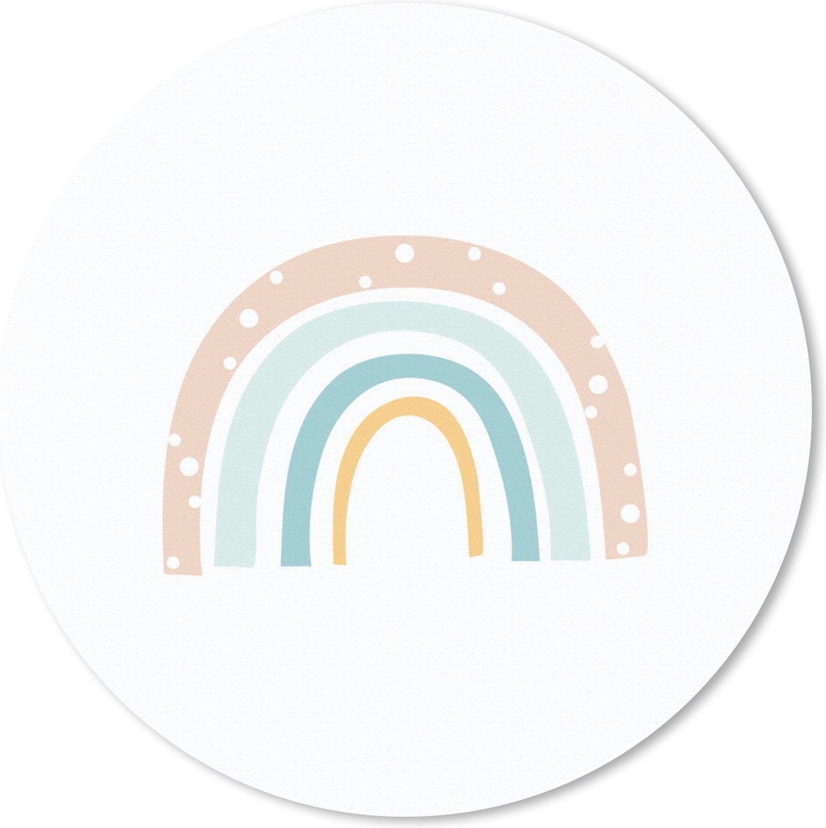 Muismat rond 50x50 cm - Mousepad Regenboog - Kinderen - Pastel - Stippen - Baby - Ronde muismatten
