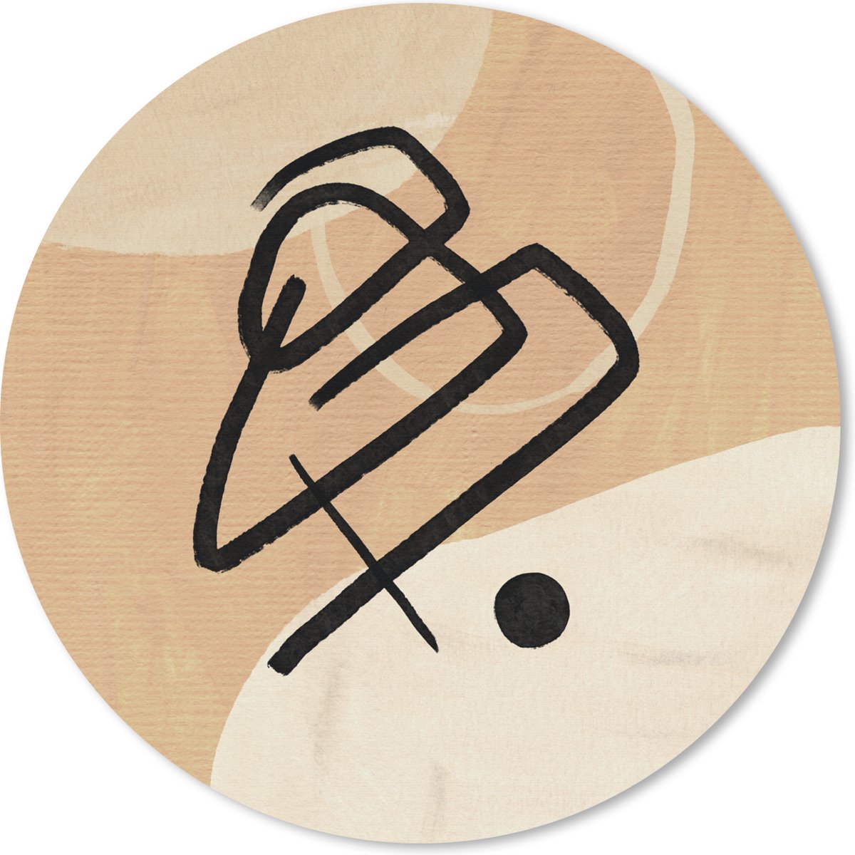 Muismat rond 30x30 cm - Mousepad Design - Abstract - Zwart - Bruin - Ronde muismatten