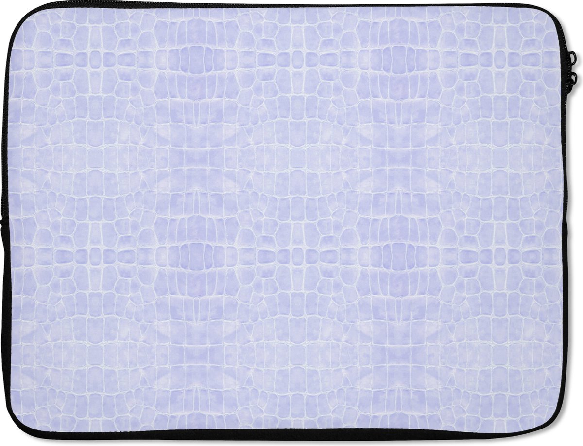 Laptophoes - Leer print - Blauw - Dieren - Laptop - 15 6 Inch - Laptopcase