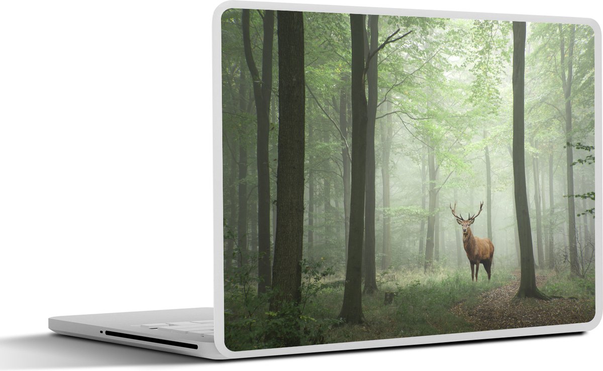 Laptop sticker - 15.6 inch - Hert - Bos - Bomen - 36x27,5cm - Laptopstickers - Laptop skin - Cover