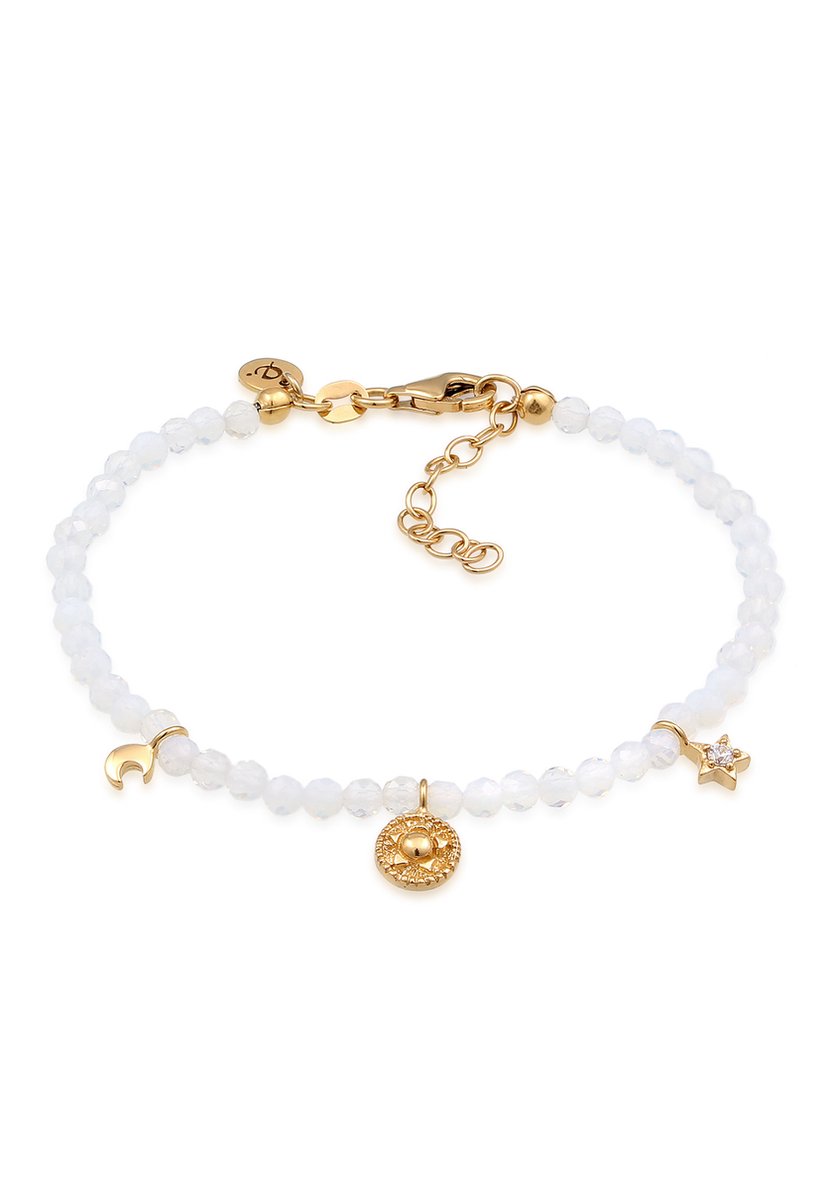 Elli PREMIUM - Armband - Dames Ster Hanger Zirkonia Diamant geslepen Wit 925 Sterling Zilver verguld - Dames