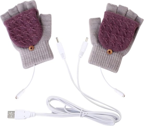 Gants chauffants USB pour l'hiver Gants demi-doigts et complets  Confortable et sûr bol