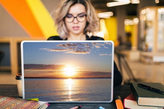 Sticker pour ordinateur portable - 17,3 pouces - Mer - Soleil - Couleurs