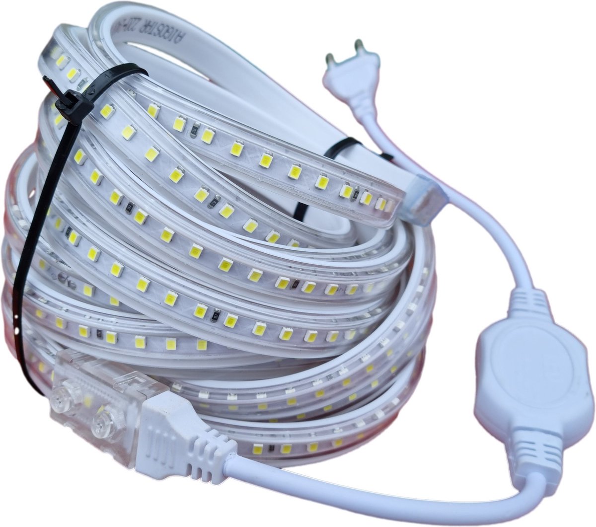 Lichtslang plat daglichtwit - 6500K - 10 meter | 230V AC - 120 LED's/m | sproeidicht IP65