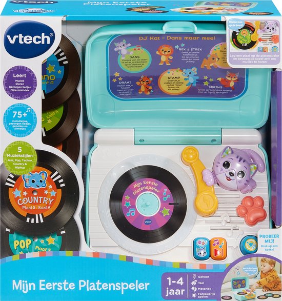 VTech Mijn Eerste Platenspeler - Interactief Speelgoed - Inclusief 5 dubbelzijdige platen - Speelgoed 1 tot 5 jaar van Vtech — afbeelding 2