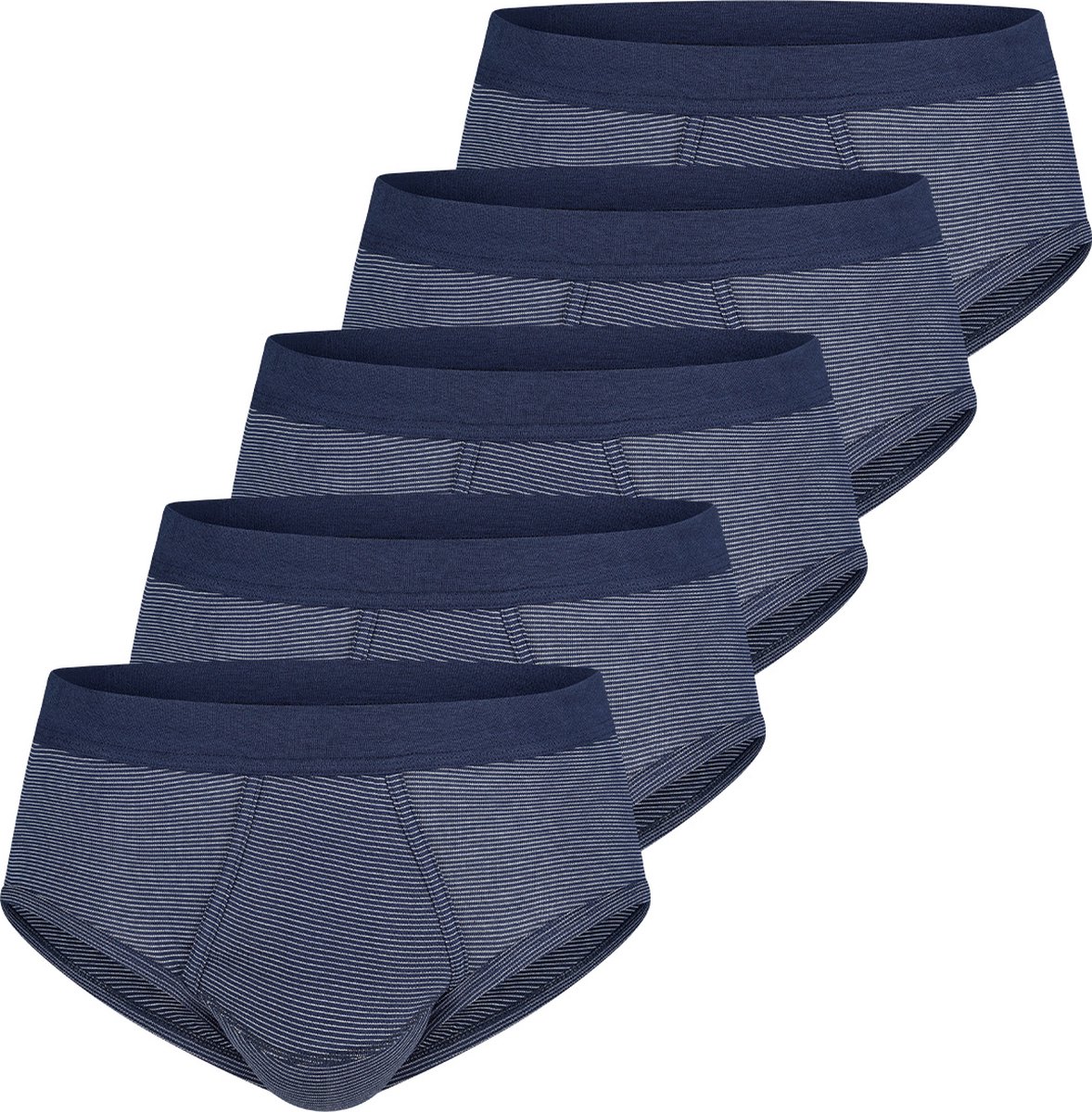 ESGE Heren Slip met voorsluiting 5 pack - Fijnrib Ringel