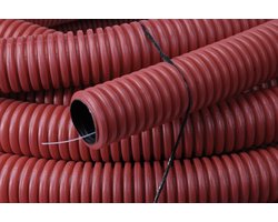 PIPELIFE kabelflex mantelbuis met trekdraad en koppelstuk 40mm - rood rol van 50 meter (1298010402)