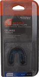 Verpakking van een blauw-zwarte jeugd mondbeschermer 'Gel Max Strapless' van Shock Doctor.