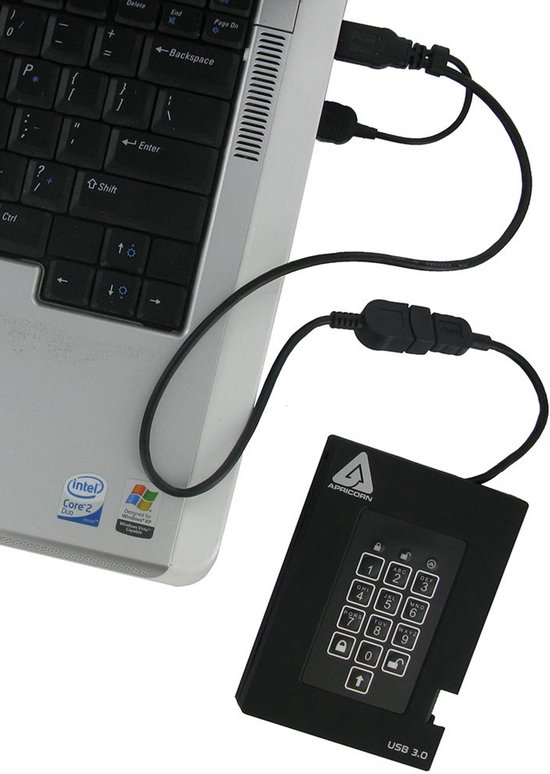 Apricorn Padlock Fortress - FIPS validated, 500GB USB 3.0 van Merkloos — afbeelding 5