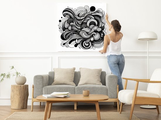 Schilderij XXL Abstract Figuren 200 x 100 cm Kunstafdruk Fleece Niet