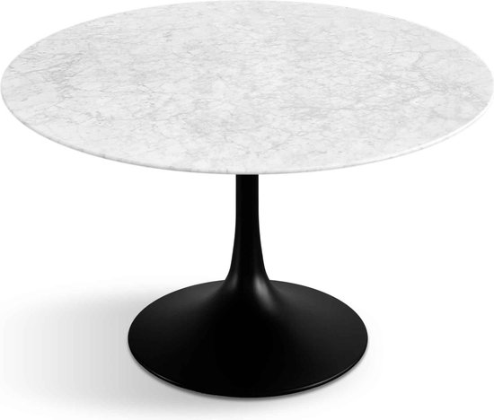 Table à manger Flute ronde en marbre Wit