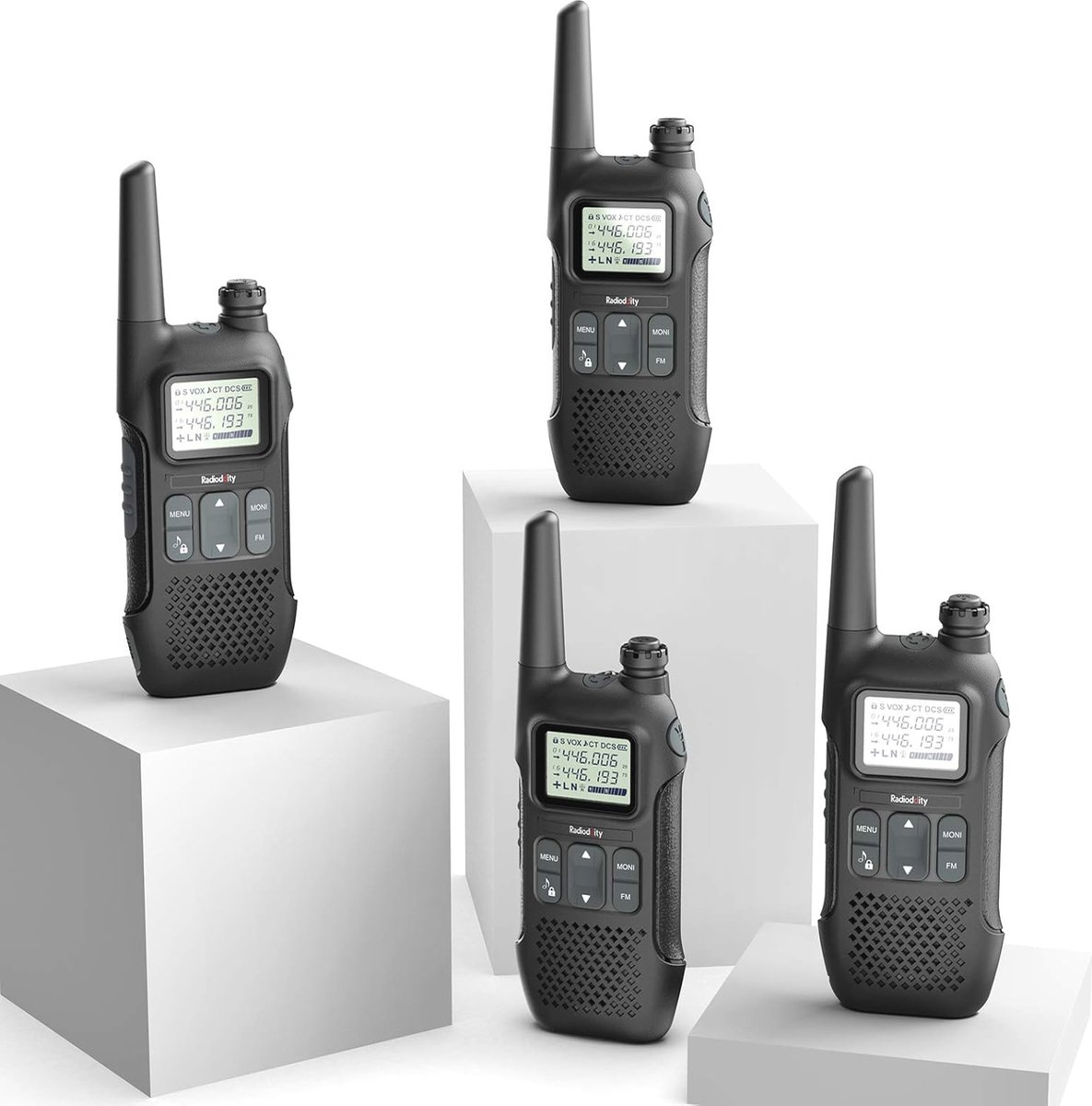 Walkie Talkie Set PMR446 met LCD-display - Licentievrij, 4 km Bereik, 16 Kanalen, Oplaadbare Accu - Ideaal voor Outdoor Avonturen en Camping