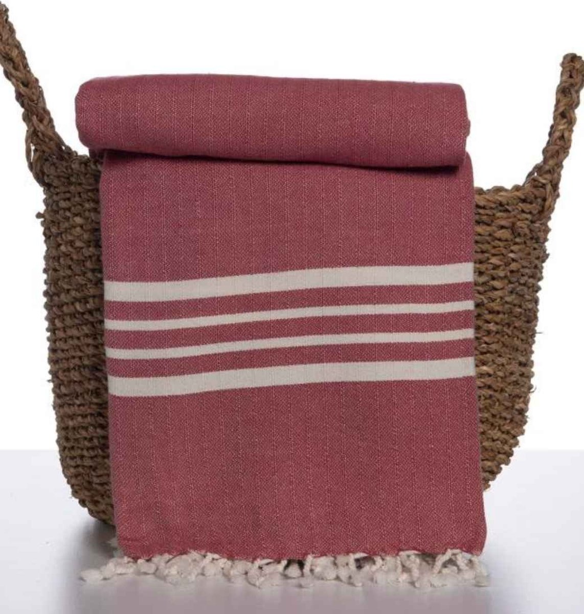 Lalay Hamamdoek Krem Sultan XXL Dusty Rose 220x170cm - dusty rose - 220 - 170 - XXL Strandlaken - Tweepersoons strandlaken - 2 Persoons Stranddoek - Picknickkleed - Festivalkleed - Plaid - Hamamdoek groot