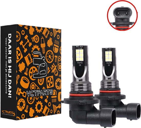 Set met 2 HB3 (9005) lampen met 6000K leds - Wit Xenon