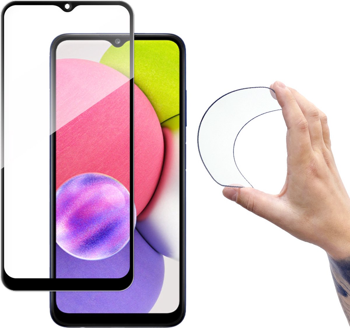 Wozinsky Volledige Dekking Flexi Nano Film Voor Samsung Galaxy A03 A03S Met Frame