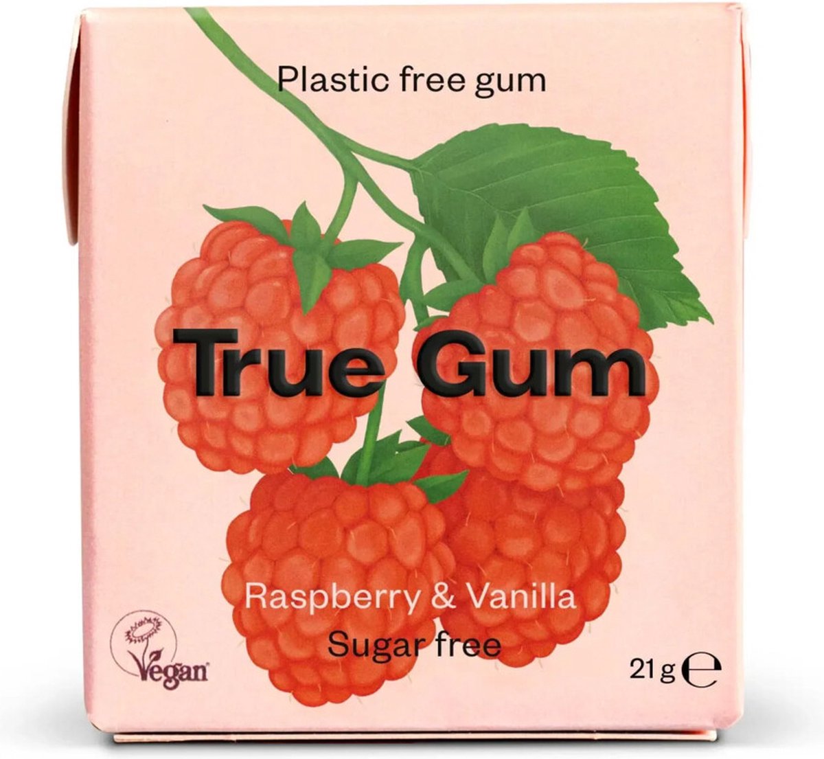 True Gum Raspberry & Vanilla Sugarfree - 12 x 21 gr - Voordeelverpakking