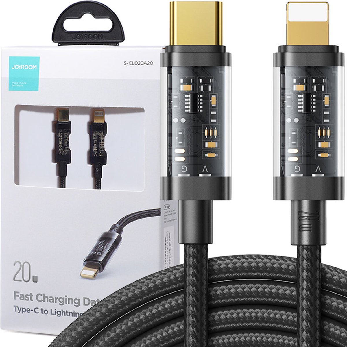 Joyroom - kabel - USB Type C - Lightning PD 20W 2m zwart - (S-CL020A20-zwart)
