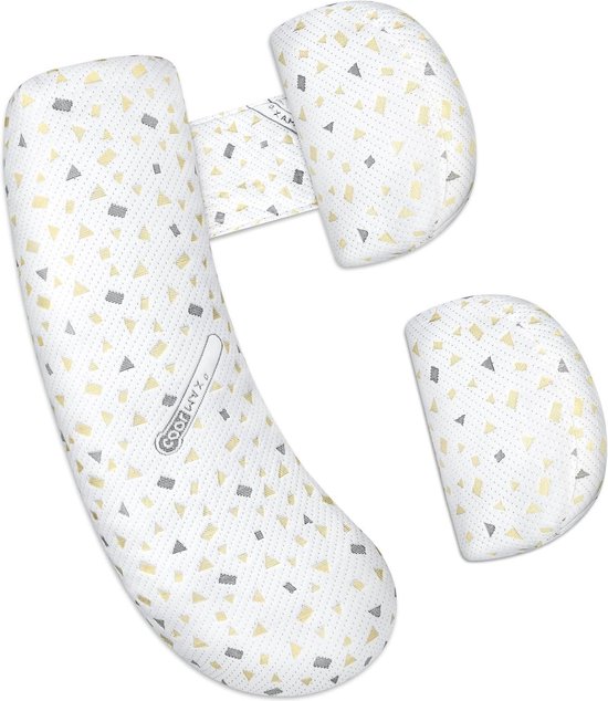 Zwangerschapskussen voor zwangere vrouwen met afneembare overtrek, comfortabel voedingskussen en steunkussen tijdens de zwangerschapskussen, ideaal kussen voor vrouwen in de zwangerschap (lichtgrijs