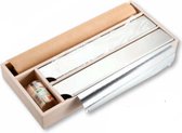 Distributeur de papier d'aluminium de Cuisine FSC® pour 2 rouleaux de papier d'aluminium - Bois de Bamboe FSC® Wit - Avec 2 compartiments de rangement - Tiroir de Cuisine Distributeur de papier d'aluminium pour papier d'aluminium et papier ménager