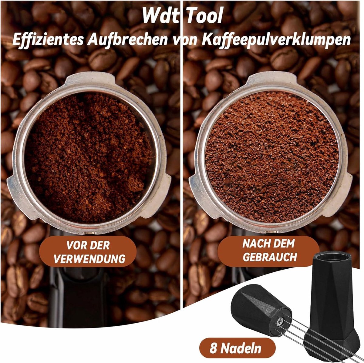 Y-Step koffie tamper 51 mm set, 25-delig barista-accessoireset met Y-Step koffie tamper 51 mm set, 25-delig barista-accessoireset met