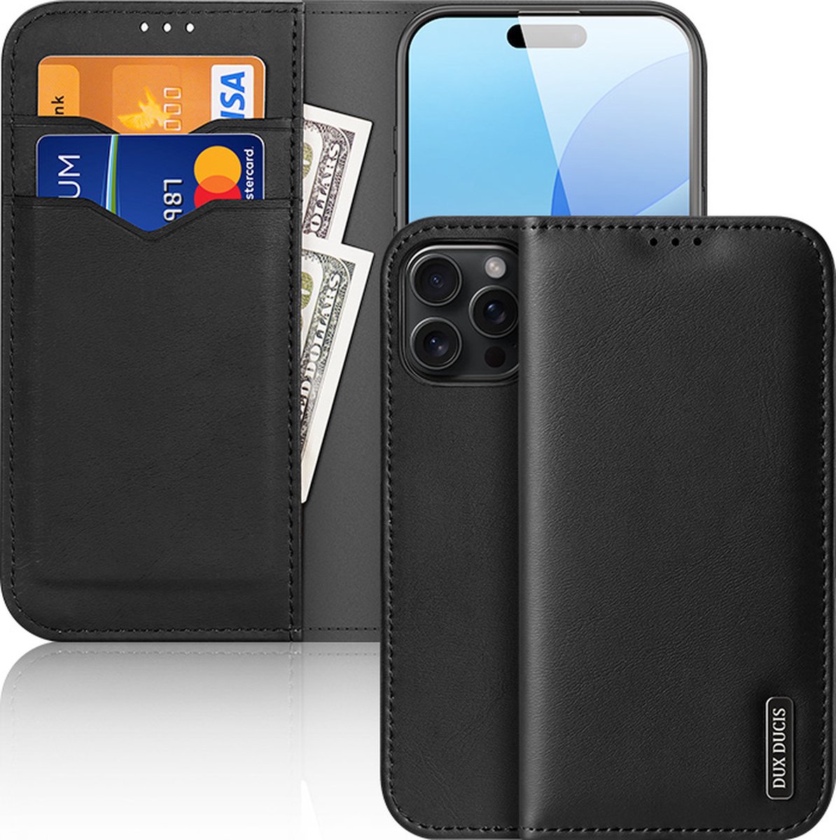 Dux Ducis - Telefoonhoesje geschikt voor Apple iPhone 16 Pro Max - Hivo Series Case - Zwart
