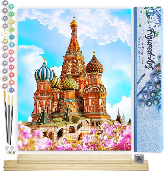 Figured'Art Schilderen op Nummer Volwassenen canvas Pad op het water - Handwerk acrylverf Kit DIY Compleet - 40x50cm met DIY houten lijst