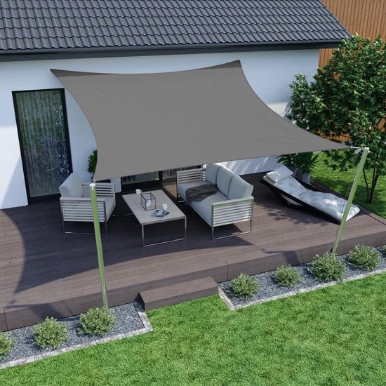 Voile d'ombrage - Rectangulaire 3x4m - Imperméable - Résistant à l'eau