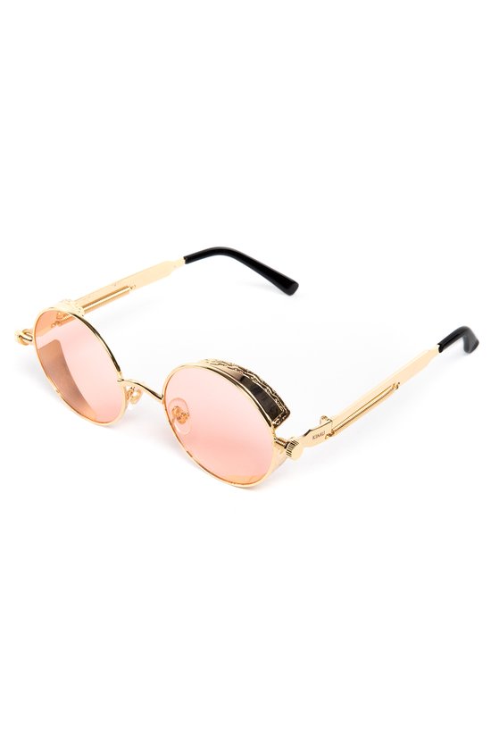 Lunettes De Soleil Rondes Rétro Avec Verres Rabattables - Monture Transparente Unisexe