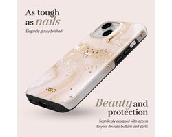 MIO by Mobilize Hoesje | Geschikt voor Apple iPhone 16 | Compatibel met MagSafe | Hard Shell Back Cover | Gold Marble