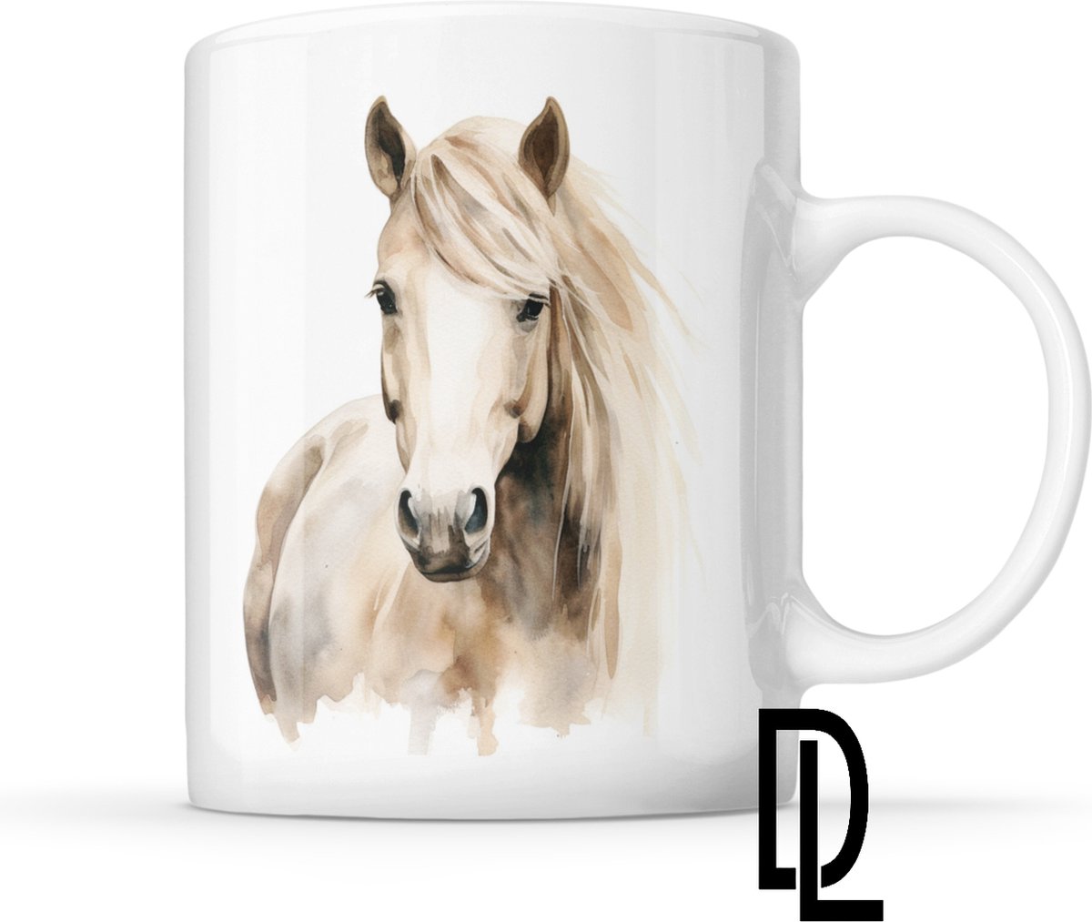Mok met ijslandse paard