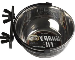 Snap'y Fit RVS Pet Bowl 10 oz. - Zilver - Hecht aan Gaas Hondenkratten - Voor Honden en Katten - Model 40-10 kattenbench