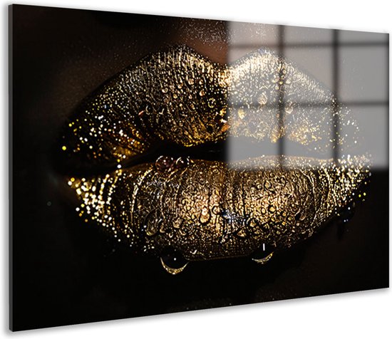 Peintures sur verre Lèvres - Peinture sur verre partie du corps - Peinture sur verre Glitter - Décoration murale chambre d'enfant - Peinture sur plexiglas - Accessoires de chambre verre acrylique 105x70 cm