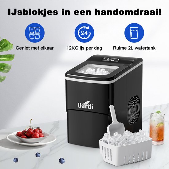 Ice Lux Eiswürfelmaschine 23 kg/24 h Schwarz