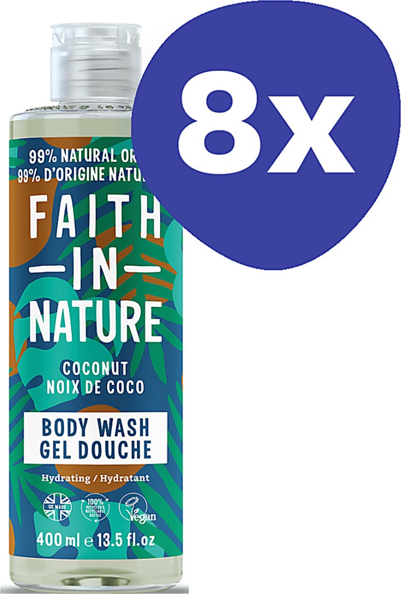 Faith in Nature Kokosnoot Bad-en Douchegel (6x 400ml)