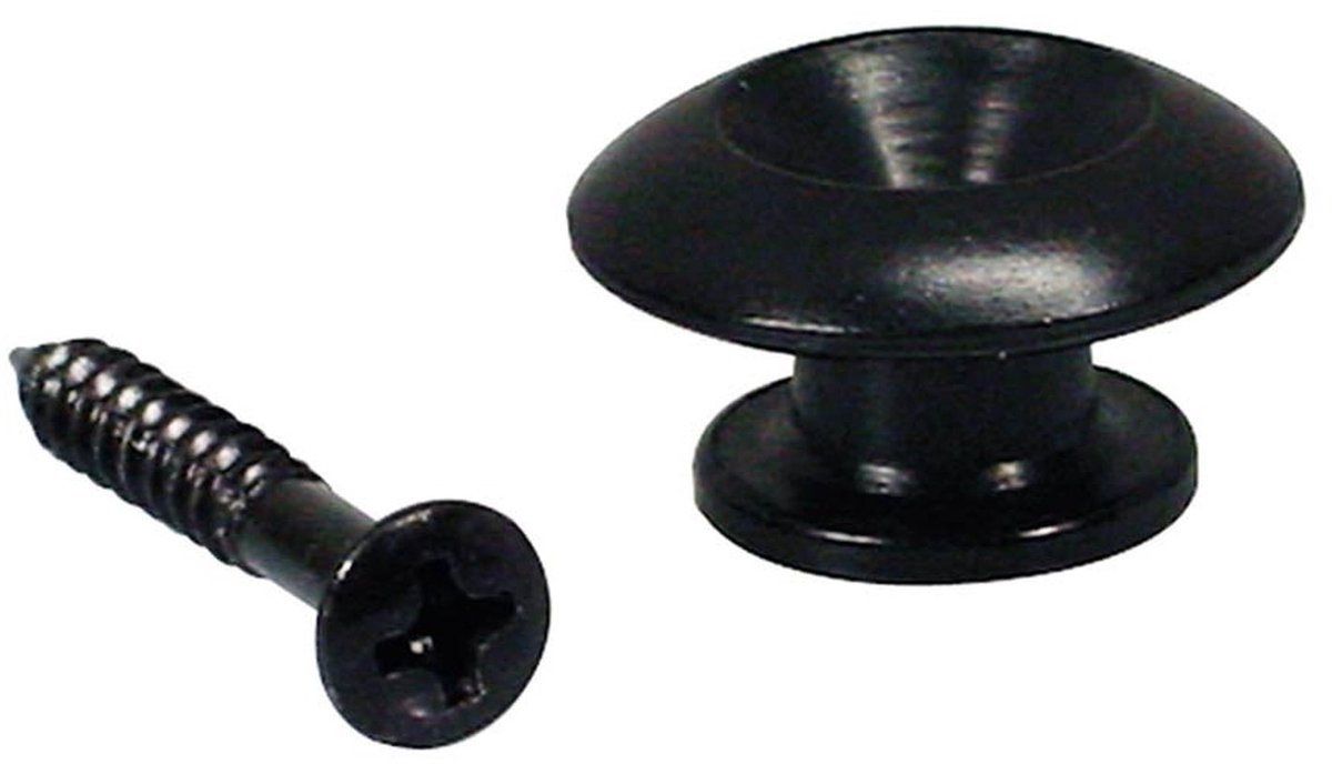 Boston EP-HN-B Strap Buttons - Metaal, Sferisch, Zwart, 2-Pack