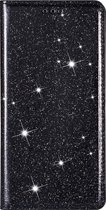 Coque adaptée pour iPhone 16 - Bookcase - Porte-cartes - Portefeuille - Glitter - TPU - Zwart