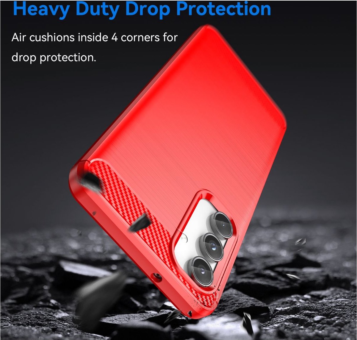 Mobigear Hoesje geschikt voor Samsung Galaxy M55 Telefoonhoesje Flexibel TPU | Mobigear Brushed Slim Backcover | Galaxy M55 Case | Back Cover - Rood