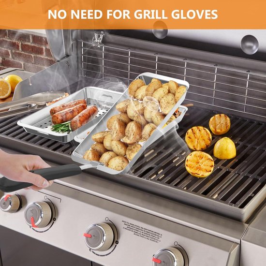 Goodivery ® Grillmand van 100% roestvrij staal – perfect voor het