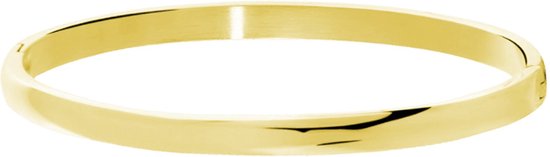 Gouden bangle armband van 5 mm breed, met een gladde afwerking.