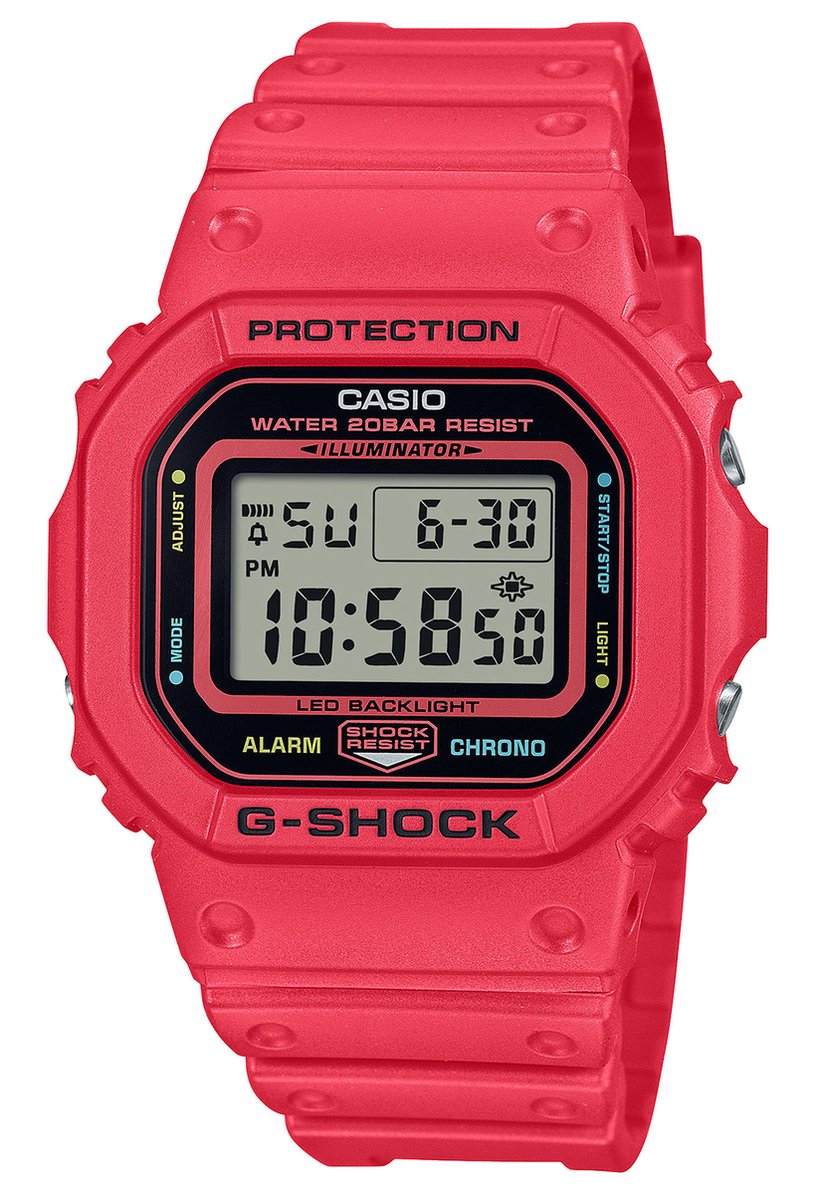 Casio G-Shock DW-5600EP-4ER Horloge - Kunststof - Rood - Ø 39 mm