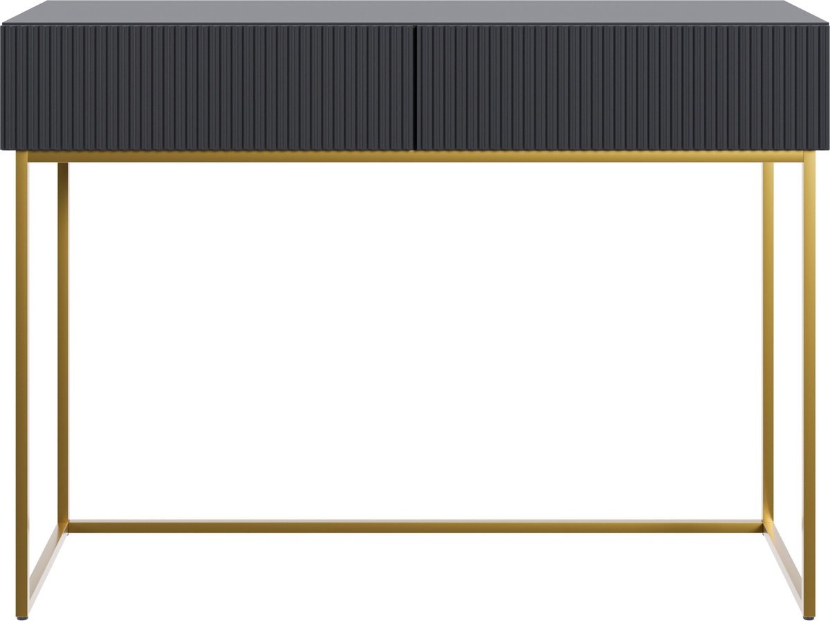 Selsey Veldio - Kaptafel 110 cm - Zwart met gouden poten